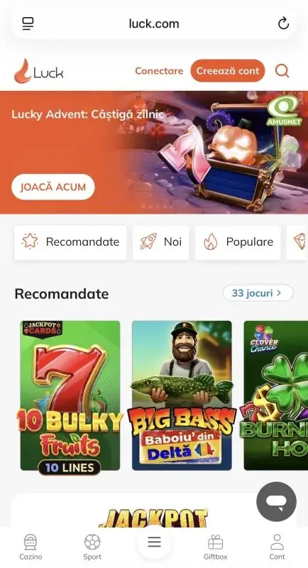Luck Casino pe mobil